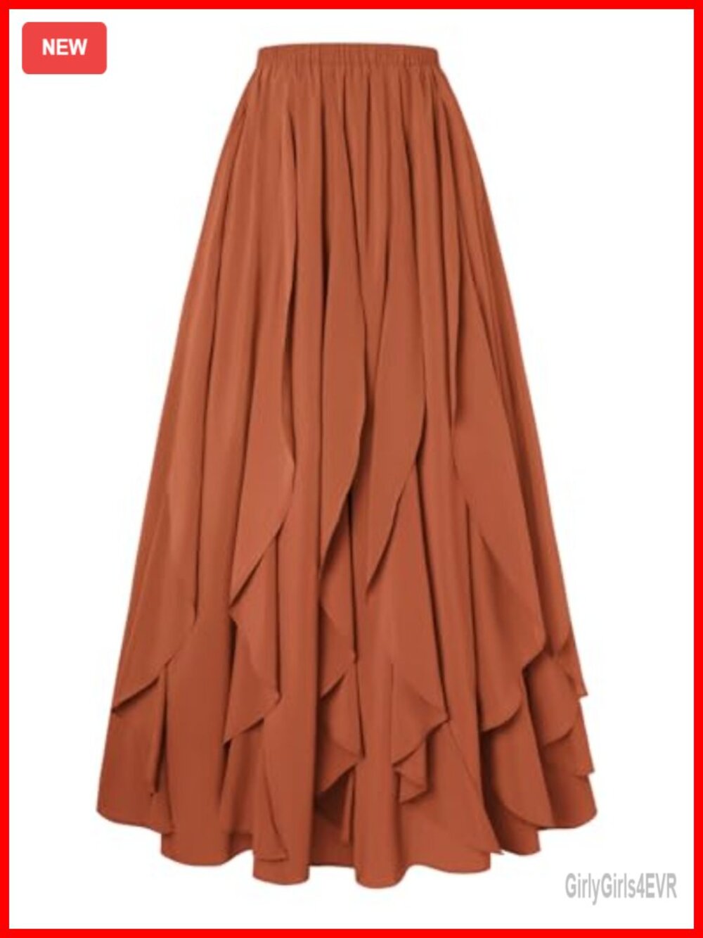 Chiffon Maxi Skirt Renaissance Ruffle Ruffle High Waist Flowy Boho